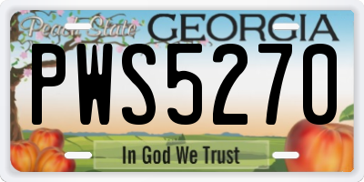GA license plate PWS5270