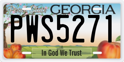GA license plate PWS5271