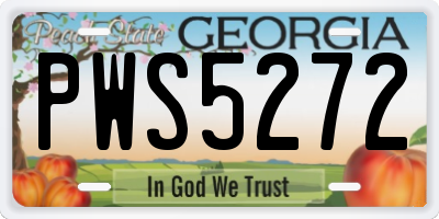 GA license plate PWS5272