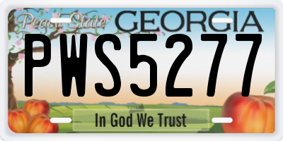 GA license plate PWS5277