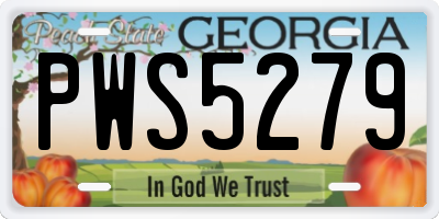 GA license plate PWS5279