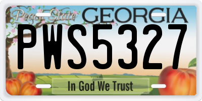 GA license plate PWS5327