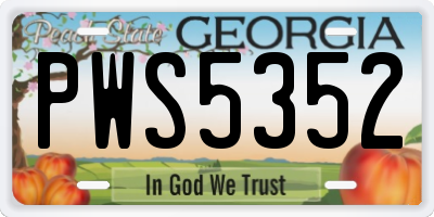 GA license plate PWS5352