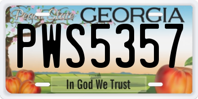 GA license plate PWS5357
