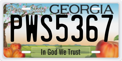 GA license plate PWS5367
