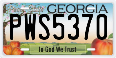 GA license plate PWS5370