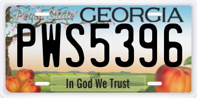 GA license plate PWS5396