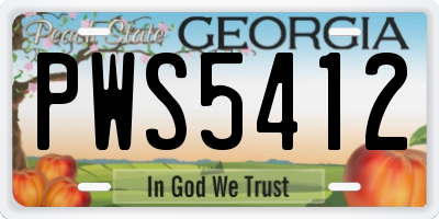 GA license plate PWS5412