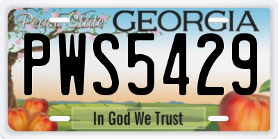 GA license plate PWS5429