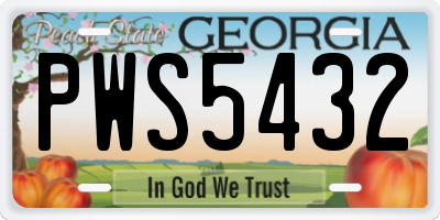 GA license plate PWS5432