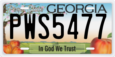 GA license plate PWS5477