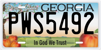 GA license plate PWS5492