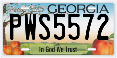 GA license plate PWS5572