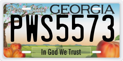 GA license plate PWS5573