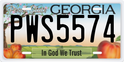 GA license plate PWS5574