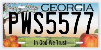 GA license plate PWS5577