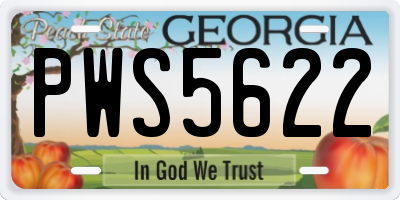 GA license plate PWS5622