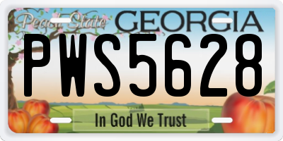 GA license plate PWS5628