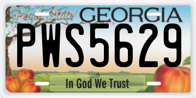 GA license plate PWS5629