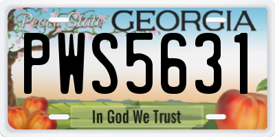 GA license plate PWS5631