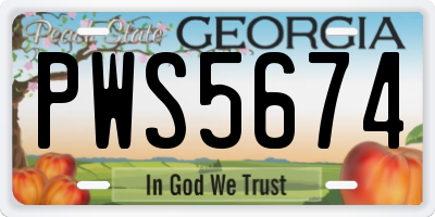 GA license plate PWS5674