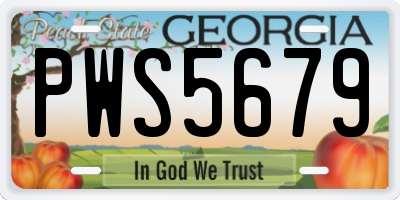 GA license plate PWS5679