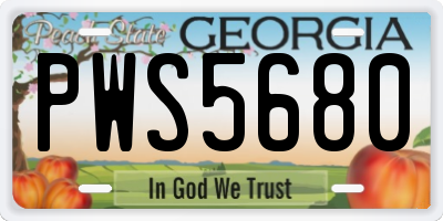 GA license plate PWS5680
