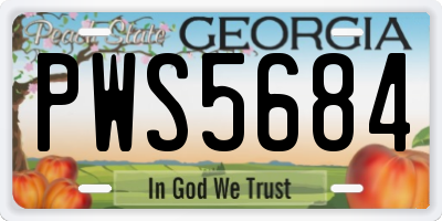 GA license plate PWS5684