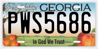 GA license plate PWS5686