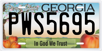 GA license plate PWS5695