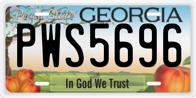 GA license plate PWS5696