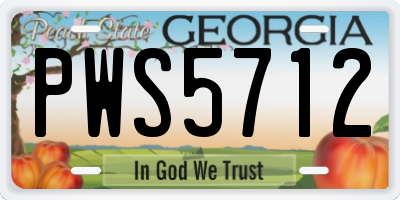 GA license plate PWS5712
