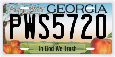 GA license plate PWS5720