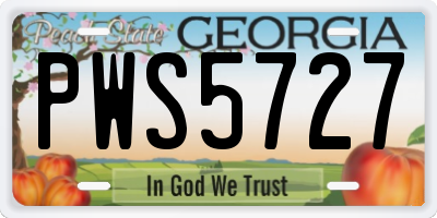 GA license plate PWS5727