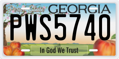 GA license plate PWS5740