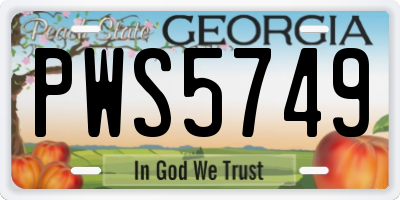 GA license plate PWS5749