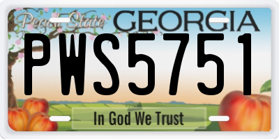 GA license plate PWS5751