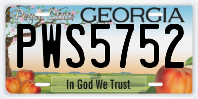 GA license plate PWS5752