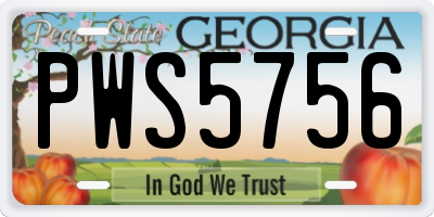 GA license plate PWS5756