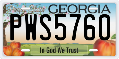 GA license plate PWS5760