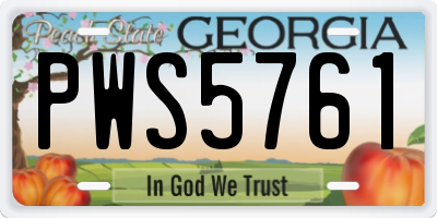 GA license plate PWS5761
