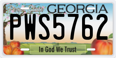 GA license plate PWS5762
