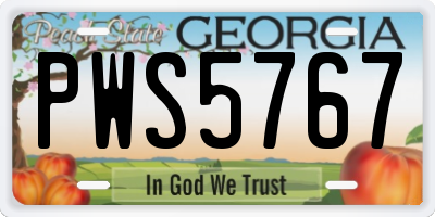 GA license plate PWS5767