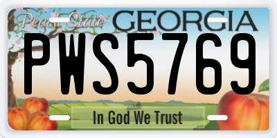 GA license plate PWS5769