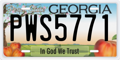 GA license plate PWS5771
