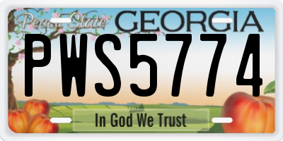 GA license plate PWS5774