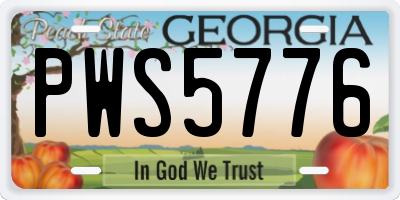 GA license plate PWS5776