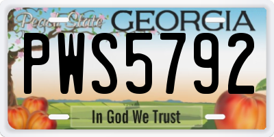 GA license plate PWS5792
