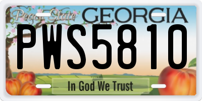GA license plate PWS5810