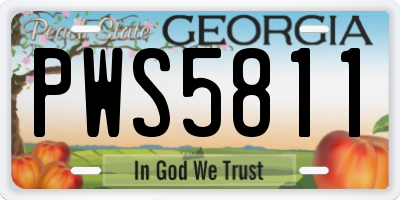GA license plate PWS5811